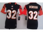 Nike Women Cincinnati Bengals #32 Cedric Benson Black Jerseys