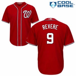 Mens Majestic Washington Nationals #9 Ben Revere Replica Red Alternate 1 Cool Base MLB Jersey