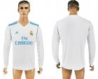 2017-18 Real Madrid Home Long Sleeve Thailand Soccer Jersey