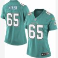 Women's Nike Miami Dolphins #65 Anthony Steen Limited Aqua Green Team Color NFL Jersey