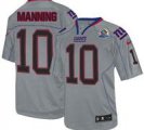 Nike Giants #10 Eli Manning Lights Out Grey With Hall of Fame 50th Patch NFL Elite Jersey