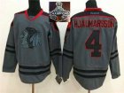 NHL Chicago Blackhawks #4 Niklas Hjalmarsson Charcoal Cross Check Fashion 2015 Stanley Cup Champions jerseys