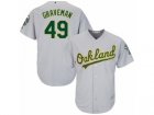 Youth Majestic Oakland Athletics #49 Kendall Graveman Replica Grey Road Cool Base MLB Jersey