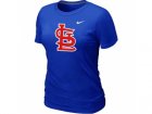 Women MLB St.Louis Cardinals Heathered Blue Nike Blended T-Shirt