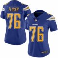 Women's Nike San Diego Chargers #76 D.J. Fluker Limited Electric Blue Rush NFL Jersey