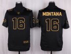 Nike San Francisco 49ers #16 Joe Montana Black Pro Line Gold Collection Jersey(Elite)