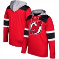 Mens New Jersey Devils Adidas Red Silver Jersey Pullover Hoodie