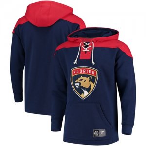 Mens Florida Panthers Fanatics Branded Navy Red Breakaway Lace Up Hoodie