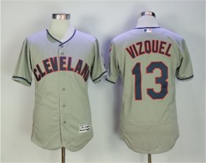 Indians #13 Omar Vizquel Gray Flexbase Jersey