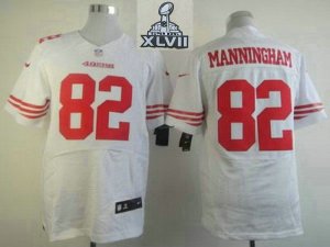 2013 Super Bowl XLVII NEW San Francisco 49ers 82 Mario Manningham White Jerseys (Elite)