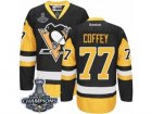Mens Reebok Pittsburgh Penguins #77 Paul Coffey Premier Black Gold Third 2017 Stanley Cup Champions NHL Jersey
