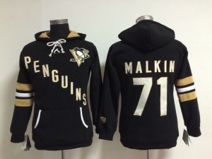 NHL Women Pittsburgh Penguins #71 Evgeni Malkin black jerseys(Pullover Hoodie)