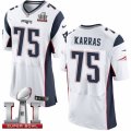 Mens Nike New England Patriots #75 Ted Karras Elite White Super Bowl LI 51 NFL Jersey