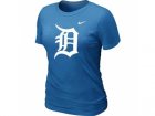 Women MLB Detroit Tigers Heathered L.blue Nike Blended T-Shirt