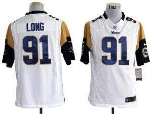 Nike st. louis rams #91 long white Game Jerseys