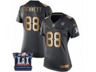 Womens Nike New England Patriots #88 Martellus Bennett Limited Black Gold Salute to Service Super Bowl LI Champions NFL Jersey
