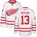 Mens Reebok Detroit Red Wings #13 Pavel Datsyuk Authentic White 2017 Centennial Classic NHL Jersey