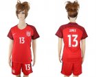 2017-18 USA 13 JONES Women Away Soccer Jersey