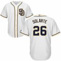 Men's Majestic San Diego Padres #26 Yangervis Solarte Replica White Home Cool Base MLB Jersey