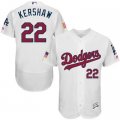 Mens L.A. Dodgers #22 Clayton Kershaw White Stitched 2016 Fashion Stars & Stripes Flex Base Baseball Jersey