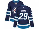 Women Adidas Winnipeg Jets #29 Patrik Laine Navy Blue Home Authentic Stitched NHL Jersey