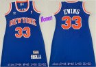 Knicks #33 Patrick Ewing Blue Women Hardwood Classics Jersey