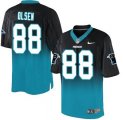 Nike Carolina Panthers #88 Greg Olsen BlackBlue Men Stitched NFL Elite Fadeaway Fashion Jersey