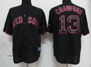 mlb boston red sox #13 carl crawford black fashion