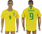 Brazil 9 RONALDO Home 2018 FIFA World Cup Thailand Soccer Jersey