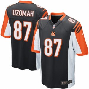 Mens Nike Cincinnati Bengals #87 C.J. Uzomah Game Black Team Color NFL Jersey