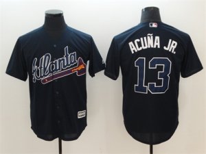 Atlanta Braves #13 Ronald Acuna Jr. Navy Cool Base Jersey