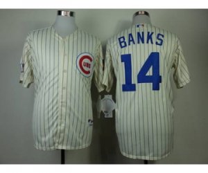 mlb jerseys chicago cubs #14 banks cream(blue strip)