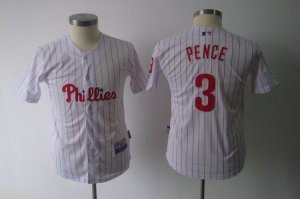 youth mlb philadelphia phillies #3 pence white[red strip]