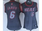 women nba miami heat #6 james black-grey[2012]