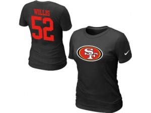 Women Nike San Francisco 49ers #52 Patrick Willis Name & Number T-Shirt black