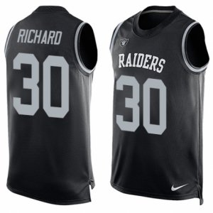 Mens Nike Oakland Raiders #30 Jalen Richard Limited Black Player Name & Number Tank Top NFL Jersey