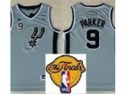 NBA San Antonio Spurs #9 Tony Parker Grey(Revolution 30 Swingman 2013 Finals Patch)