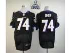 2013 Super Bowl XLVII Nike NFL Baltimore Ravens #74 oher Black jerseys(Elite)