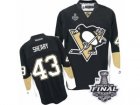 Mens Reebok Pittsburgh Penguins #43 Conor Sheary Authentic Black Home 2017 Stanley Cup Final NHL Jersey
