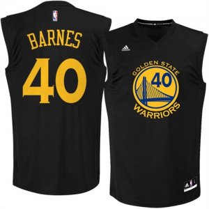 Warriors #40 Harrison Barnes Black Fashion Replica Jersey
