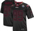 Nike 49ers #99 Aldon Smith Lights Out Black With Hall of Fame 50th Patch NFL Elite Jersey