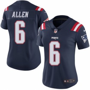 Women\'s Nike New England Patriots #6 Ryan Allen Limited Navy Blue Rush NFL Jersey