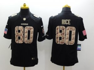 Nike San Francisco 49ers #80 jerry rice black Salute to Service Jerseys(Limited)