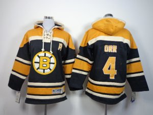 Youth nhl boston bruins #4 orr yellow-black[pullover hooded sweatshirt] [patch A]