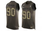 Men's Nike Carolina Panthers #90 Julius Peppers Limited Green Salute to Service Tank Top NFL Jersey