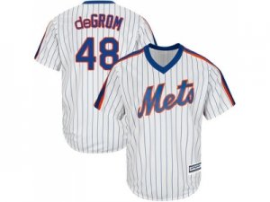 Youth New York Mets #48 Jacob DeGrom White(Blue Strip) Alternate Cool Base Stitched MLB Jersey