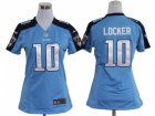 Nike Women NFL Tennessee Titans #10 Jake Locker Blue Jerseys