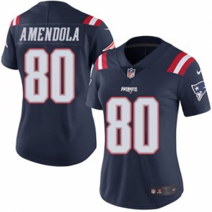 Women\'s Nike New England Patriots #80 Danny Amendola Limited Navy Blue Rush NFL Jersey