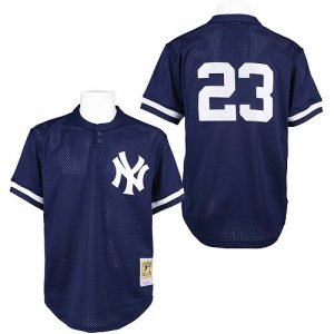 Men\'s Mitchell and Ness 1995 New York Yankees #23 Don Mattingly Replica Blue Throwback MLB Jersey