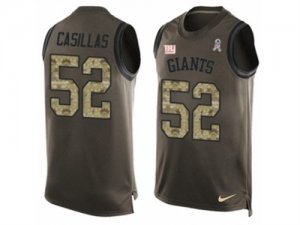 Mens Nike New York Giants #52 Jonathan Casillas Limited Green Salute to Service Tank Top NFL Jersey